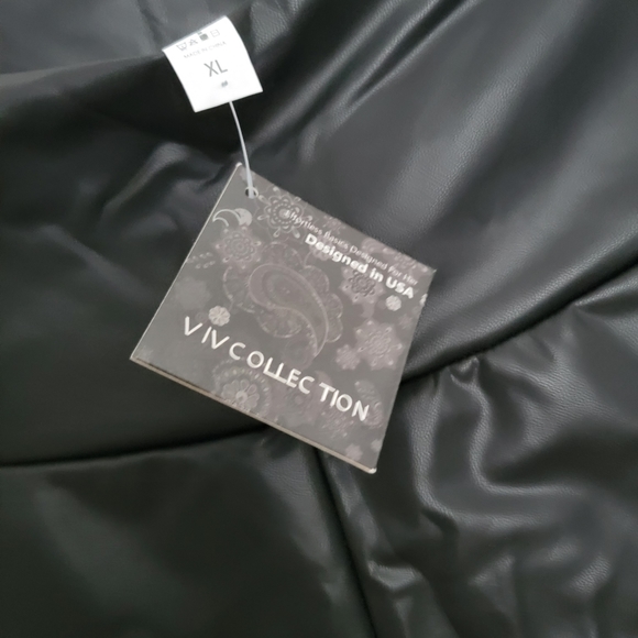 ModAndMe Viv Collection Faux Leather High Waisted Yoga Leggings Size Medium - Picture 3 of 8